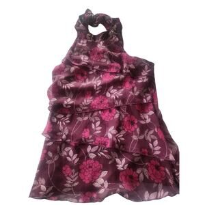 Maurices halter top Size small Purple floral Ruffled tierd Cottagecore Y2K